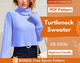 Turtleneck Sweater Sewing Pattern | Sweater Pattern | Womens Pattern | Sewing Patterns | Women Sweater | Mock Neck Top Pattern Women