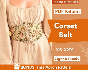 Corset Belt Pattern | XS-XXXL | Underbust Corset Sewing Pattern | Corset Pattern PDF | Easy corset pattern | Corset Underbust | Milkmaid Sew